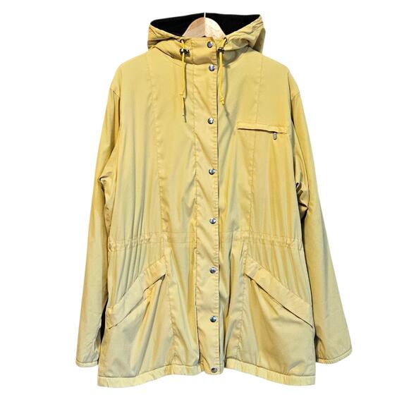 Nordstrom Women’s Hooded Berber Fleece Lined Jacket Mustard Yellow Size Large - Picture 1 of 8